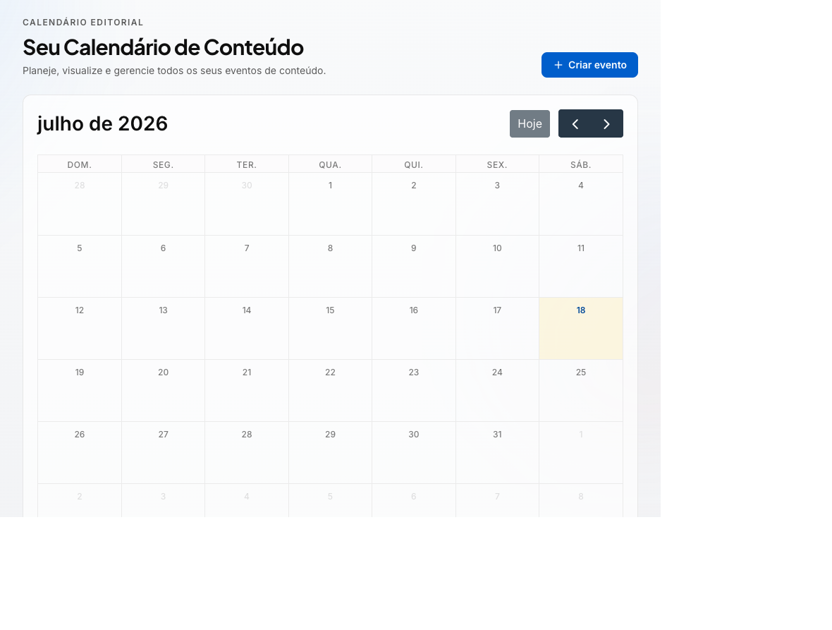 Calendário e agendamento na plataforma Copymagico