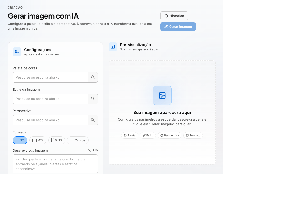 Imagens e criativos na plataforma Copymagico