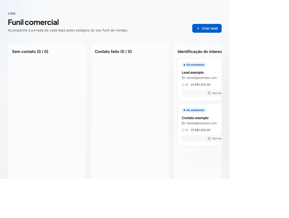 CRM de leads na plataforma Copymagico